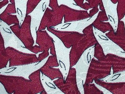 Animal Tie  Dolphin Fish on Red Silk Men Necktie 28