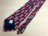 A. ROGERS Polyester Tie - Dark Red with Gray Scales of Justice Pattern 35
