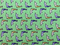 Dario Bandini TIE Dolphin on Green Animal Novelty Theme Repeat Silk Necktie 3