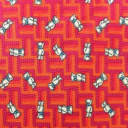 Modiliani Teddy Bears Maze Orange Fun Novelty Theme Italy 100% Silk men necktie