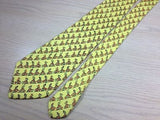 FINSIEL Italian Silk Tie - Yellow with Orange Characters Going to Work  35