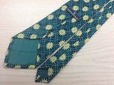ERMENEGILDO ZEGNA Silk Tie - Dark Green with Gold Sun Pattern 40