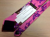 CAMILLE COURTNEY ENK Silk Tie - Pink with TAURUS THE BULL Zodiac Design  34