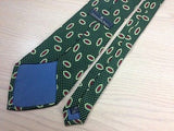 ERMENEGILDO ZEGNA Italian Silk Tie - Green w Abstract Pattern 37