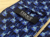 LOUIS FERAUD Silk Tie - Black with Blue Jumping Giraffe Pattern 39