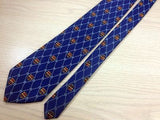 PIERRE PACHA Italian Silk Tie - Blue with Coat of Arms Pattern  34