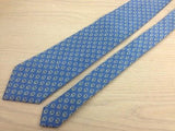Designer Tie San Sciaro Grey Designs on Sapphire Blue Silk Men Necktie 48