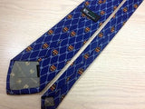 PIERRE PACHA Italian Silk Tie - Blue with Coat of Arms Pattern  34