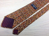 Designer Tie Lancel Yellow Design On Maroon Silk Men Necktie 31