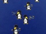Animal Tie Aerodata Penguins With Planes On Dark Blue Silk Men Necktie 31