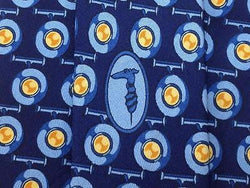 Geometric TIE TRUSSARDI Blue Circle Italy Silk Men Necktie 23