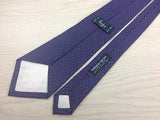 FOUKS Paris Spanish Silk Tie - Hand Made - Blue with Red Pattern 40