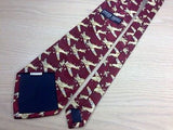 STEVEN HARRIS Handmade Polyester Tie - Maroon with Aviation Pattern 37