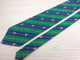 Animal Tie Red Bunny on Green And Blue Stripes Silk Men Necktie 32