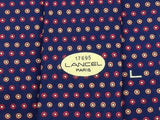 LANCEL Paris Silk Tie - Blue with Red & Orange Dots 41