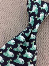Green Dragon Cloud Shape TIE Repeat Animal Novelty Silk Men Necktie 17