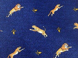 KRIZIA UOMO Italian  Silk Tie - Blue with Gold Lions Pattern 39