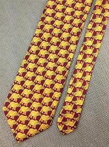 Golden Elephant Print TIE Repeat Animal Novelty Silk Men Necktie 17