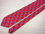 Animal Print TIE  Deer Doe Roe on Red  Made in ITALY Silk Necktie 6