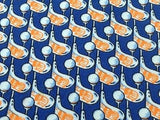 Novelty Tie Golf Ball & Stick on Dark Blue Silk Men NeckTie 30