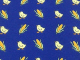 Animal Tie Merrimacr Chicklings & Corns on Navy Blue Silk Men Necktie 48