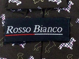 Rosso Bianco TIE Dog Plaid Shadow Theme Repeat Novelty Silk Necktie 19