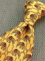 Elephant & Golden Arch TIE Small Repeat Animal Novelty Silk Men Necktie 17