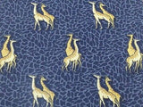 BEAUFORT Italian Silk Tie - Blue/Gray with Giraffe Pattern 38