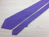 Designer Tie Rocco Barocco Blue Dots on Dark Pink Silk Men NeckTie 49