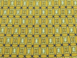 Designer Tie Geometric Scherrer Square in Circles on Yellow Silk Men NeckTie 30
