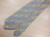 Bull Embroided TIE Stripe Animal Novelty Theme Repeat Silk Necktie 3