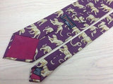 Animal Tie Beaufort Leopard Leaping on Purple Silk Men Necktie 48