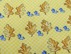 Novelty Tie Lancel Paris Maple Leaf & Blue Flower on Yellow Silk Men Necktie 45