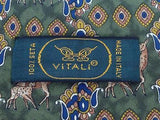 Animal Print TIE Forest Doe Ornamental Green  Silk Men Necktie 20