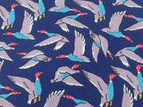 Animal Tie Gianvito Rossi Flying Ducks on Navy Blue Silk Men Necktie 48