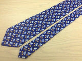 TRUSSARDI Italian Silk Tie - Blue with Pop Tulip Pattern 40
