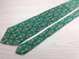 Designer Tie Pierre Balman  Pattern  on Green Silk Men NeckTie 46