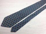 Designer Tie Pierre Cardin Chain Pattern on Blue Silk Men NeckTie 44