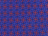 Geometric TIE Red Snowflake Like on Blue Silk Necktie 5