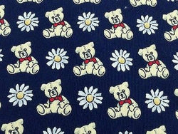 Laco Teddy Bear Floral on Blue Silk Men Necktie 28
