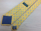 FRANGI Italian Silk Tie - Yellow with Tiny Blue Whales Pattern 39