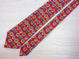 Floral TIE Sunflower on Red by Liberty Made in England Repeat Silk Necktie 4