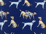 BIJOU-BRIGITTE Italian Silk Tie - Navy with Silver & Tan Dog Pattern 27