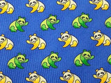 Animal Print TIE Colorful PANDA on Blue  Silk Men Necktie 21