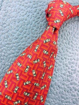 Modiliani Teddy Bears Maze Orange Fun Novelty Theme Italy 100% Silk men necktie