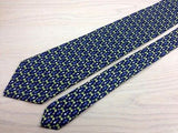 Novelty Tie Zadi Green Garlic & Shovel Gardening on Blue Silk Men Necktie 45