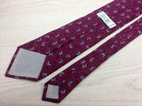 Novelty Tie Basile Floral Design on  on Jam Red Silk Men Necktie 48