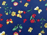 Animal Tie Pura Seta Butterflies And Flowers On Dark Blue Silk Men Necktie 29