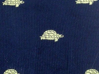 Animal Tie Harrys & Brown White Turtle on Dark Blue Silk Men NeckTie 46