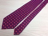 YVES SAINT LAURENT Silk Tie - Blue with Red and White Pattern 33